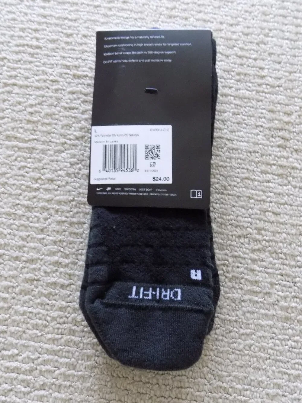 NWT MENS NIKE EVERYDAY MAX CUSHIONED NO SHOW SOCKS BLACK GREY WHITE #2